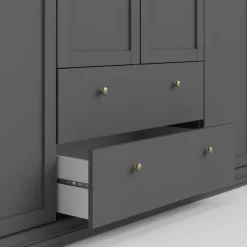Home affaire Kleiderschrank »Paris im Landhausstil mit viel Stauraum, B/HT ca. 180x200x65 cm« 4 Türen, Böden, Stange & Schubladen für optimale Ordnung