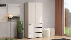 Home affaire Kleiderschrank »Corbet Schlafzimmerschrank, Drehtürenschrank,Wäscheschrank« 93 cm breit, 3x Schubladen, Kleiderstange, ABS schutzkanten