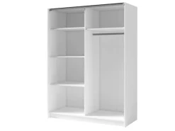 Home affaire Kleiderschrank »Kleiderschrank Camden mit Spiegel, 4 Einlegeböden und Kleiderstange« Garderobe mit 2 Schwebetüren und Lamellen, BxHxT 150,5x198,5x61,6 cm