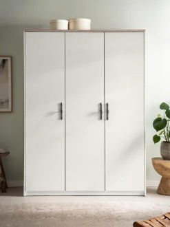 Home affaire Kleiderschrank »LiLLE, Drehtürenschrank im Landhausstil, Schrank mit Metallgriffen« viel Stauraum, mit Kleiderstange u Einlegeböden, vielseitig einsetzbar