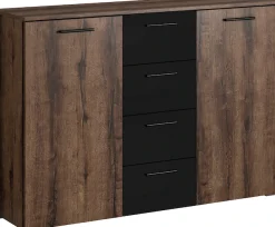 Home affaire Kombikommode »BetaBreite 132 cm, zeitlose Schubladenkommode, Anrichte« Sideboard, viel Stauraum, 2-türig 4 Schubladen, 132x38x93cm
