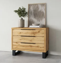 Home affaire Kommode »Bronne,Breite 99,5 cm Schubladenkommode, Sideboard« Füße in Kufenform, Sideboard 3 Schubladen, Schlafzimmerkommode