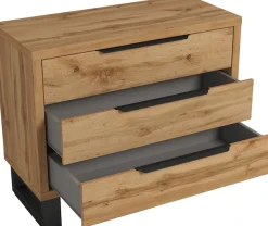 Home affaire Kommode »Bronne,Breite 99,5 cm Schubladenkommode, Sideboard« Füße in Kufenform, Sideboard 3 Schubladen, Schlafzimmerkommode