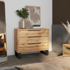Home affaire Kommode »Bronne,Breite 99,5 cm Schubladenkommode, Sideboard« Füße in Kufenform, Sideboard 3 Schubladen, Schlafzimmerkommode