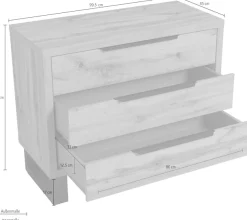 Home affaire Kommode »Bronne,Breite 99,5 cm Schubladenkommode, Sideboard« Füße in Kufenform, Sideboard 3 Schubladen, Schlafzimmerkommode
