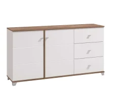 Home affaire Kommode »Burgundy Sideboard, Schubladenschrank, mit viel Stauraum« Hochglanzfronten und eine Innenausstattung in Flagstaff Eiche