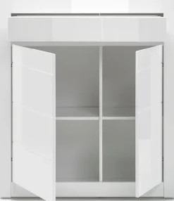 Home affaire Kommode »Carat« Breite 100 cm, wird mit 2 Leisten geliefert (weiss und grau)