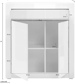 Home affaire Kommode »Carat« Breite 100 cm, wird mit 2 Leisten geliefert (weiss und grau)
