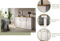 Home affaire Kommode »COSENZA, Breite 95 cm, 2 Türen, 2 Einlegeböden, 3 Fächer« in Landhausoptik, Anrichte, Schrank, Sideboard
