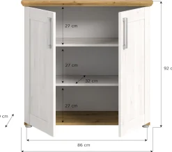Home affaire Kommode »COSENZA, Breite 95 cm, 2 Türen, 2 Einlegeböden, 3 Fächer« in Landhausoptik, Anrichte, Schrank, Sideboard