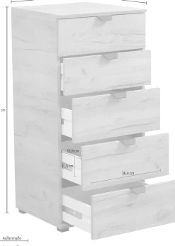 Home affaire Kommode »Duero Schubkastenkommode« mit 5 Schubkästen, Breite ca. 45 cm