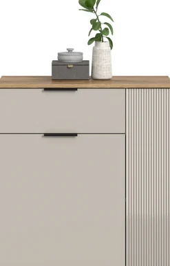 Home affaire Kommode »EDIL, Breite 80 cm, 2 Türen, 1 Schubkasten, 1 Einlegeboden, 3 Fächer« Garderobenschrank, Schuhschrank, Schuhkommode, Sideboard, Anrichte