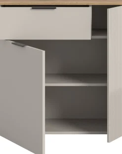 Home affaire Kommode »EDIL, Breite 80 cm, 2 Türen, 1 Schubkasten, 1 Einlegeboden, 3 Fächer« Garderobenschrank, Schuhschrank, Schuhkommode, Sideboard, Anrichte