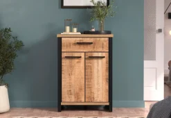 Home affaire Kommode »Elda« 1 Stk. tlg. Kommode mit 2 Türen, 1 Schublade mit Vollauszug – (B/T/H) 73/39/100 cm