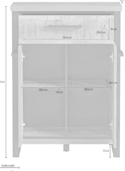 Home affaire Kommode »Elda« 1 Stk. tlg. Kommode mit 2 Türen, 1 Schublade mit Vollauszug – (B/T/H) 73/39/100 cm