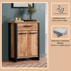 Home affaire Kommode »Elda« 1 Stk. tlg. Kommode mit 2 Türen, 1 Schublade mit Vollauszug – (B/T/H) 73/39/100 cm