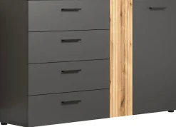 Home affaire Kommode »Estepona« 1 Stk. tlg. Schubladenschrank in Rillenoptik mit Vollauszug-Funktion