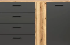 Home affaire Kommode »Estepona« 1 Stk. tlg. Schubladenschrank in Rillenoptik mit Vollauszug-Funktion