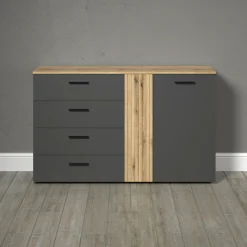 Home affaire Kommode »Estepona« 1 Stk. tlg. Sideboard mit voll ausziehbaren Schubladen - (B/T/H) 139/38/86 cm