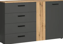 Home affaire Kommode »Estepona« 1 Stk. tlg. Sideboard mit voll ausziehbaren Schubladen - (B/T/H) 139/38/86 cm