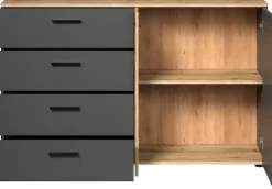 Home affaire Kommode »Estepona« 1 Stk. tlg. Sideboard mit voll ausziehbaren Schubladen - (B/T/H) 139/38/86 cm
