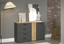 Home affaire Kommode »Estepona« 1 Stk. tlg. Sideboard mit voll ausziehbaren Schubladen - (B/T/H) 139/38/86 cm