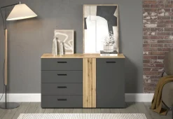 Home affaire Kommode »Estepona« 1 Stk. tlg. Sideboard mit voll ausziehbaren Schubladen - (B/T/H) 139/38/86 cm