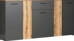 Home affaire Kommode »Estepona« Sideboard mit anpassbaren Türen mit Rillen-Optik