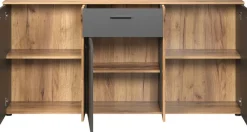 Home affaire Kommode »Estepona« Sideboard mit anpassbaren Türen mit Rillen-Optik