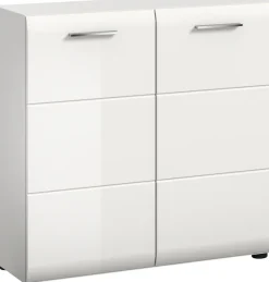 Home affaire Kommode »FLORENZ, hochwertige MDF-Front,Rillenfräsung, 2 Türen, 3 Fächer« 1 Stk. tlg. Kommode, Anrichte, Wohnzimmerschrank