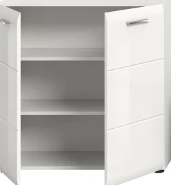 Home affaire Kommode »FLORENZ, hochwertige MDF-Front,Rillenfräsung, 2 Türen, 3 Fächer« 1 Stk. tlg. Kommode, Anrichte, Wohnzimmerschrank