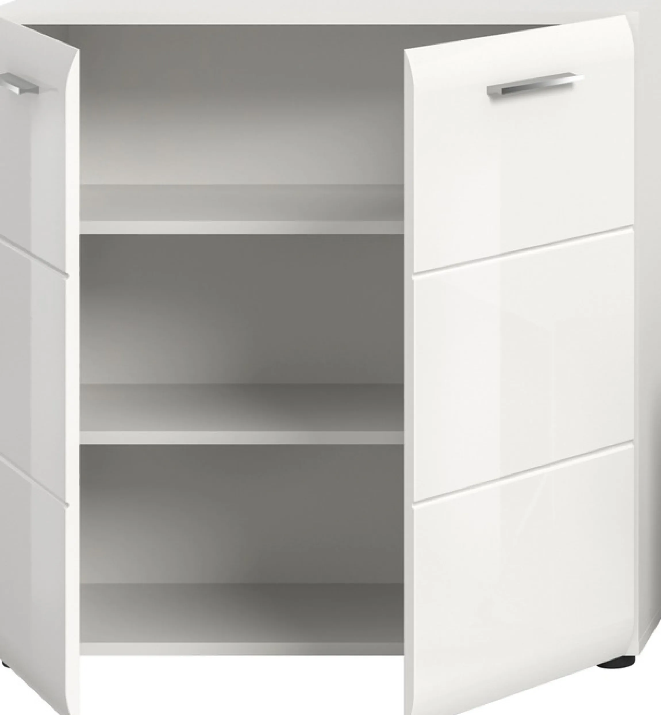 Home affaire Kommode »FLORENZ, hochwertige MDF-Front,Rillenfräsung, 2 Türen, 3 Fächer« 1 Stk. tlg. Kommode, Anrichte, Wohnzimmerschrank