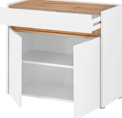 Home affaire Kommode »GiRON/CiTY, Schrank in vier Farben, modernes Sideboard, Kommode« in zwei Farben erhältlich, 2 Türen, 1 Schubkasten, 80 cm breit