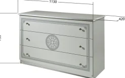 Home affaire Kommode »Greta, aus FSC-zertifiziertem Holzwerkstoff mit Dekor im Klassikstil« Maße (B/T/H): 113/42/73,5 cm,mit 3 Schubladen, soft-close-Funktion, Made in Italy