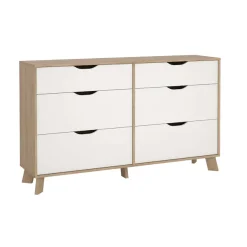 Home affaire Kommode »Ikast, Schubladenschrank, Sideboard, Aufbewahrung, Stauraum« 6 Schubladen, Eingriffsmulden, Breite 156 cm
