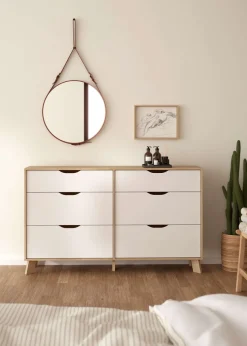 Home affaire Kommode »Ikast, Schubladenschrank, Sideboard, Aufbewahrung, Stauraum« 6 Schubladen, Eingriffsmulden, Breite 156 cm