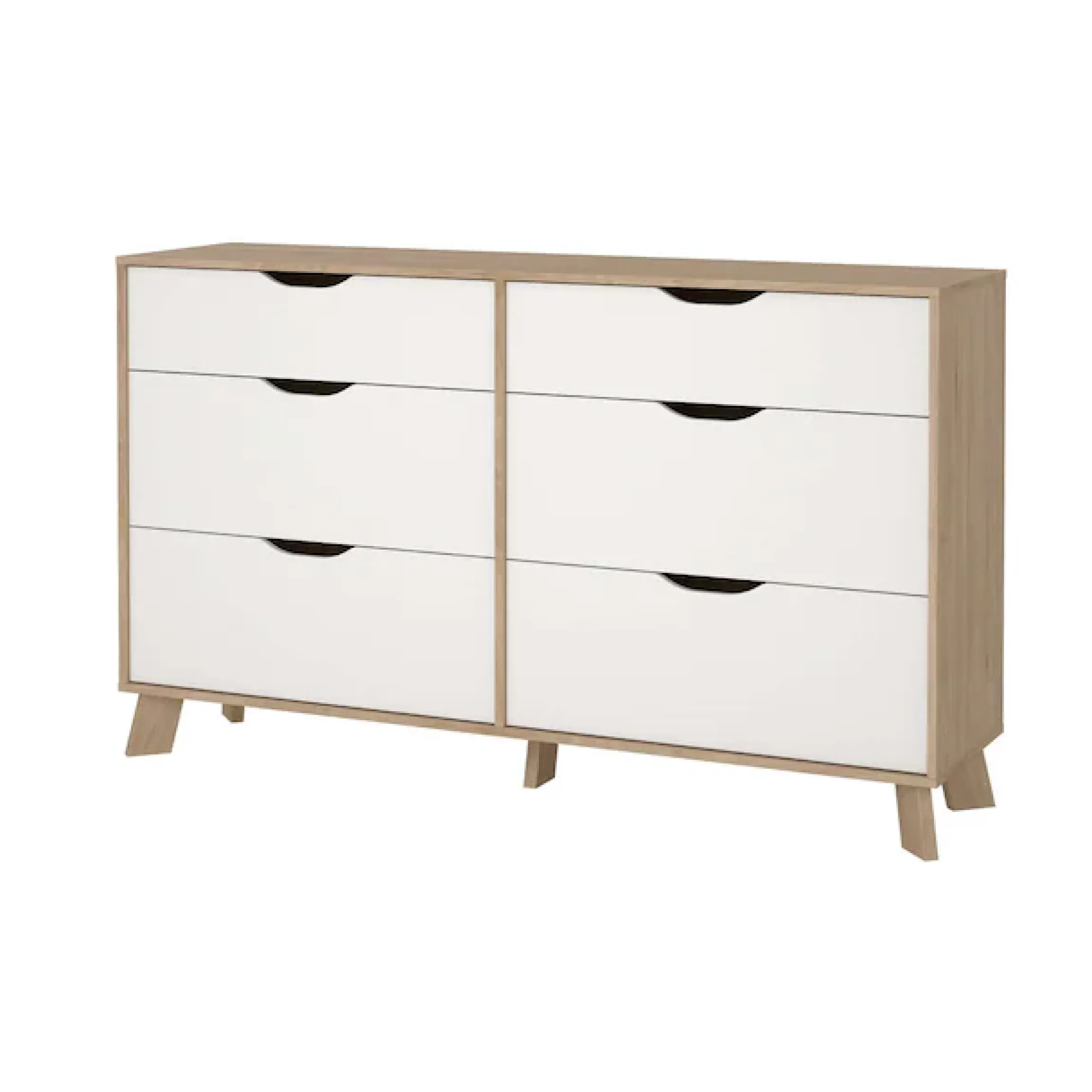 Home affaire Kommode »Ikast, Schubladenschrank, Sideboard, Aufbewahrung, Stauraum« 6 Schubladen, Eingriffsmulden, Breite 156 cm