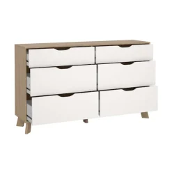 Home affaire Kommode »Ikast, Schubladenschrank, Sideboard, Aufbewahrung, Stauraum« 6 Schubladen, Eingriffsmulden, Breite 156 cm