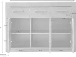 Home affaire Kommode »Ilana« Kommode mit 3 Türen & 3 Schubladen - (B/T/H) 117/37/86 cm