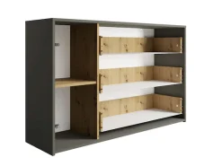 Home affaire Kommode »Kommode Loreto mit 3 Schubladen und eine Tür, B/T/H 125/36/80 cm« Kommode mit Schubladen und Drehtür sowie MDF-Lamellen
