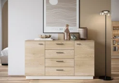 Home affaire Kommode »LAGOON« modernses Sideboard, Breite ca.155 cm, 2 Türen und 4 Schubkasten
