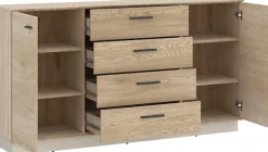Home affaire Kommode »LAGOON« modernses Sideboard, Breite ca.155 cm, 2 Türen und 4 Schubkasten