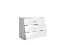Home affaire Kommode »LANDERY Sideboard mit 3 Schubladen, weiß hochglänzend« Schubladenschrank mit viel Stauraum, Maße B/T/H: 93/42/80,5 cm