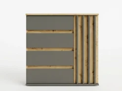 Home affaire Kommode »LANDUVA Sideboard mit viel Stauraum, Breite 80 cm« Schrank mit Schubladen und 1 Tür, Lamellen Design