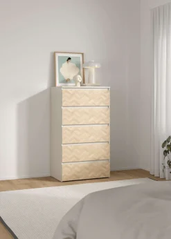Home affaire Kommode »Maise in Holzoptik mit elegantem Fischgrätmuster« Fischgrätdekorfronten für einen modernen Wohnstil