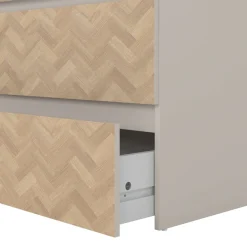 Home affaire Kommode »Maise in Holzoptik mit elegantem Fischgrätmuster« Fischgrätdekorfronten für einen modernen Wohnstil