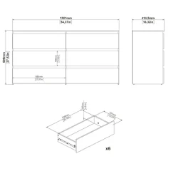 Home affaire Kommode »Maise in Holzoptik mit elegantem Fischgrätmuster« Fischgrätdekorfronten für einen modernen Wohnstil