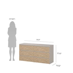 Home affaire Kommode »Maise in Holzoptik mit elegantem Fischgrätmuster« Fischgrätdekorfronten für einen modernen Wohnstil