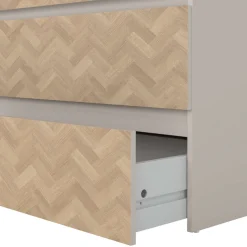 Home affaire Kommode »Maise in Holzoptik mit elegantem Fischgrätmuster« Fischgrätdekorfronten für einen modernen Wohnstil