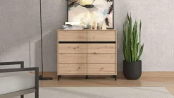 Home affaire Kommode »Marron für Wohnzimmer, Flur, Schlafzimmer« Breite 106 cm, mit 2 Schubladen, hinter Türen 4 Fächer